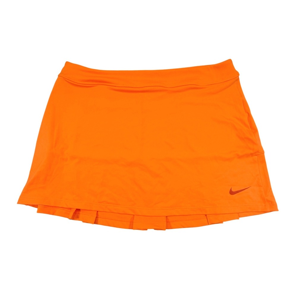 Nike Golf Fairway Drive Skirt Women Large Orange Dri-FIT Pleated Athletic Tennis